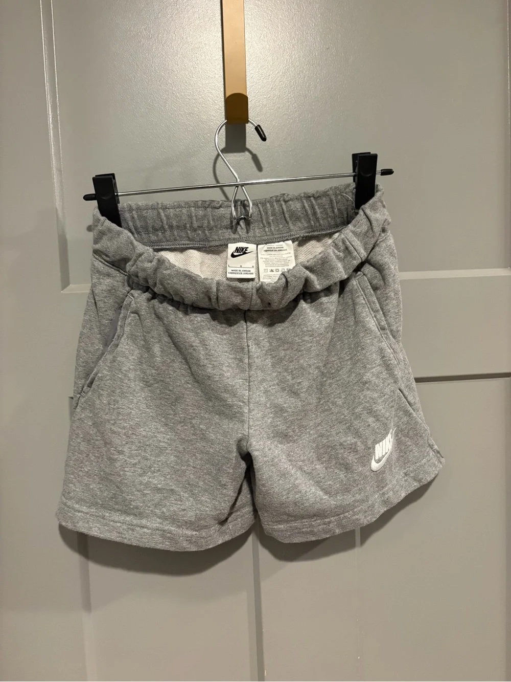 Nike Light Gray Girls' Fleece Athletic Shorts